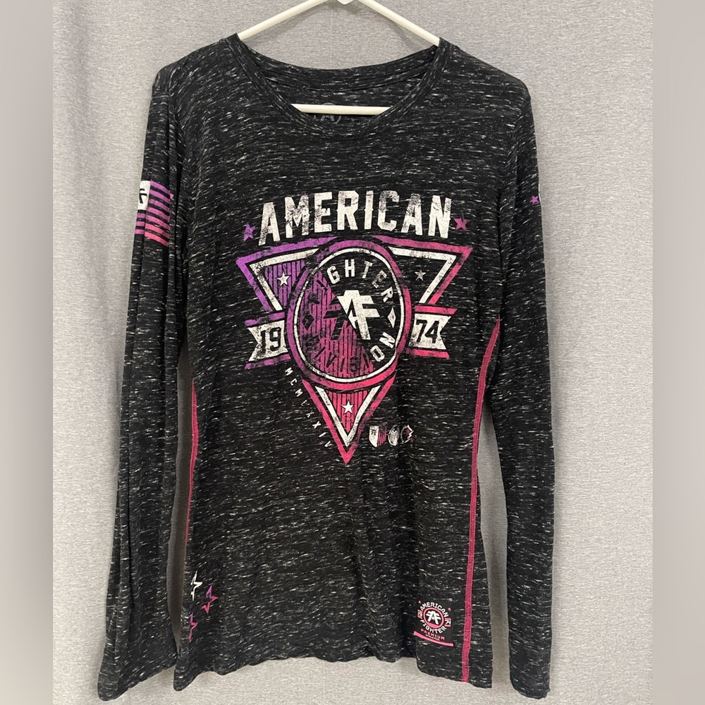 American Fighter Black and Pink Graphic Tee